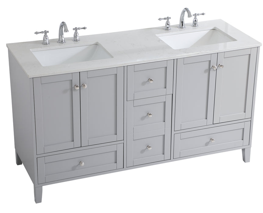 Elegant Lighting VF18060DGR Double Bathroom Vanity, Grey