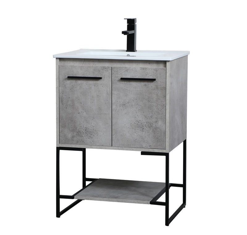 Elegant Lighting VF42024CG Single Bathroom Vanity, Concrete Grey