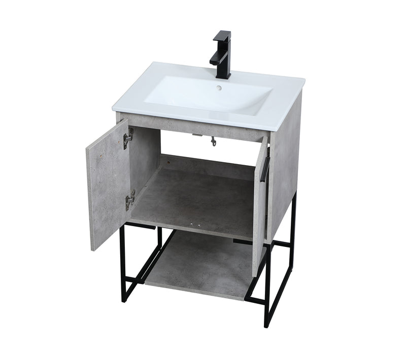 Elegant Lighting VF42024CG Single Bathroom Vanity, Concrete Grey