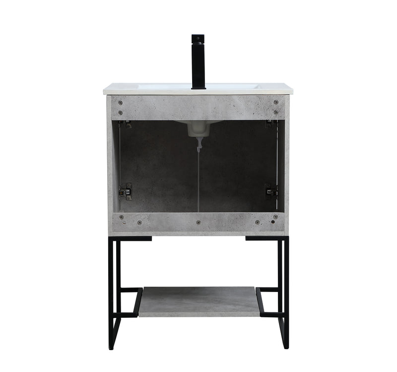 Elegant Lighting VF42024CG Single Bathroom Vanity, Concrete Grey