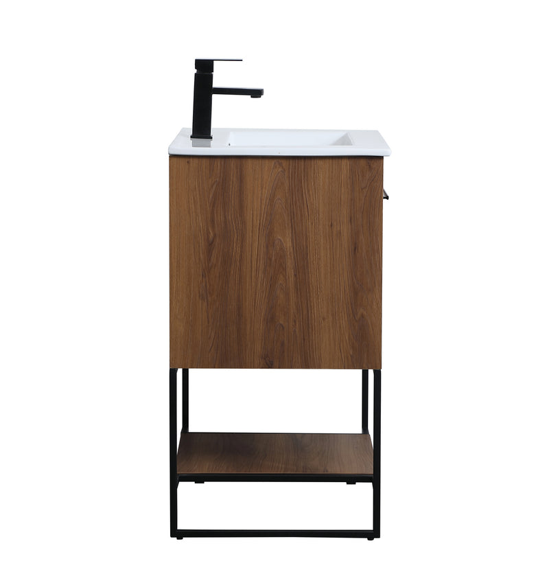 Elegant Lighting VF42024WB Single Bathroom Vanity, Walnut Brown