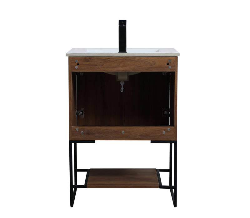Elegant Lighting VF42024WB Single Bathroom Vanity, Walnut Brown