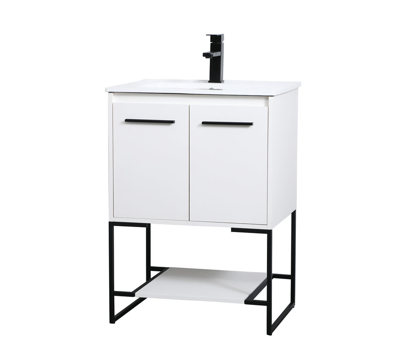 Elegant Lighting VF42024WH Single Bathroom Vanity, White