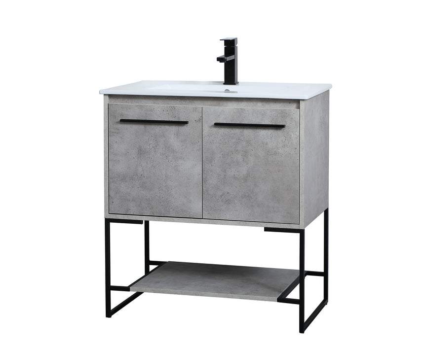 Elegant Lighting VF42030CG Single Bathroom Vanity, Concrete Grey
