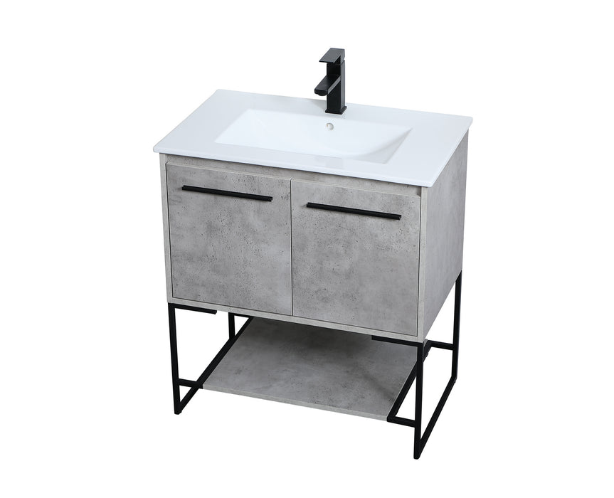 Elegant Lighting VF42030CG Single Bathroom Vanity, Concrete Grey