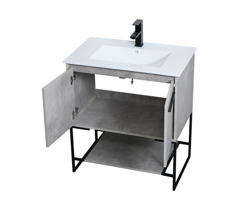 Elegant Lighting VF42030CG Single Bathroom Vanity, Concrete Grey
