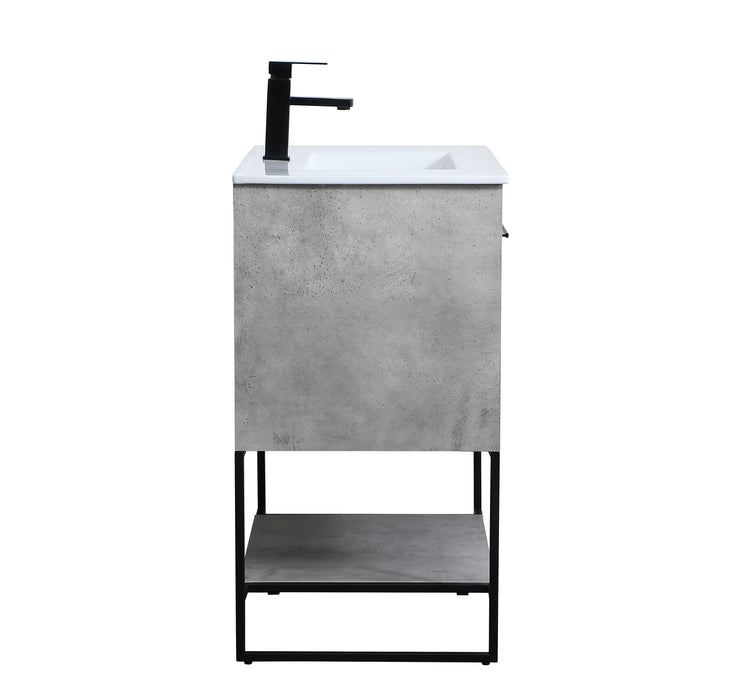 Elegant Lighting VF42030CG Single Bathroom Vanity, Concrete Grey