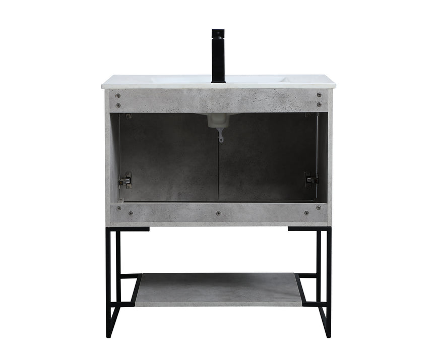 Elegant Lighting VF42030CG Single Bathroom Vanity, Concrete Grey