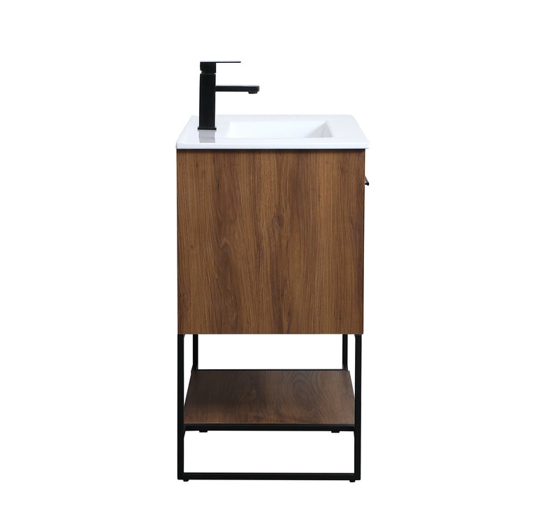 Elegant Lighting VF42030WB Single Bathroom Vanity, Walnut Brown