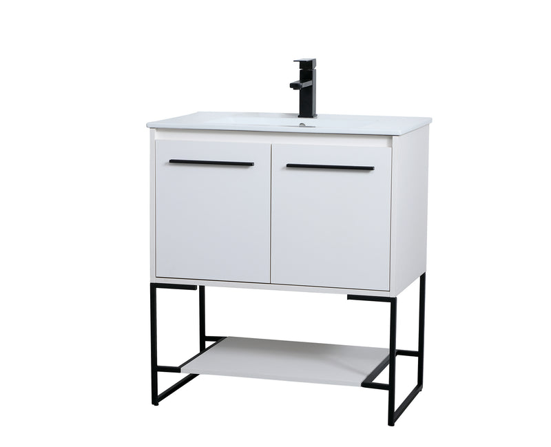 Elegant Lighting VF42030WH Single Bathroom Vanity, White