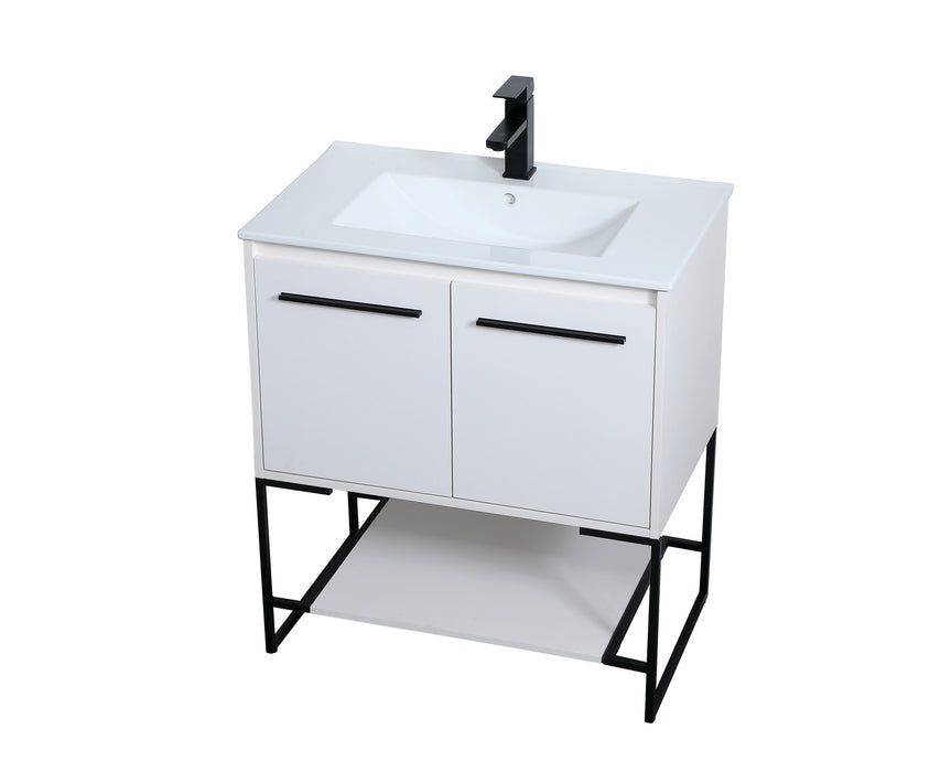 Elegant Lighting VF42030WH Single Bathroom Vanity, White