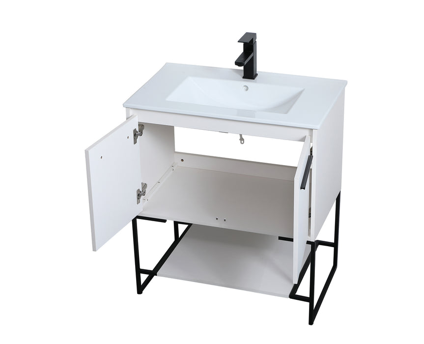 Elegant Lighting VF42030WH Single Bathroom Vanity, White