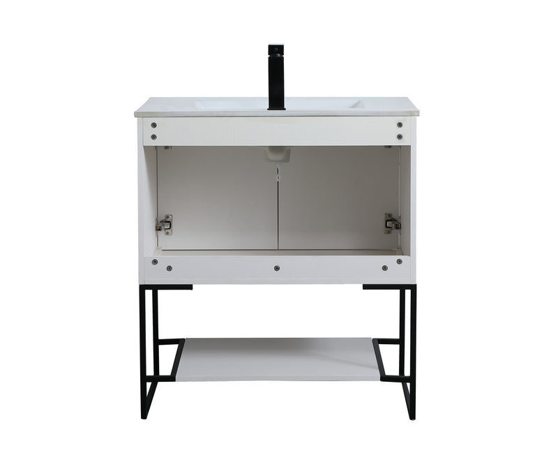 Elegant Lighting VF42030WH Single Bathroom Vanity, White
