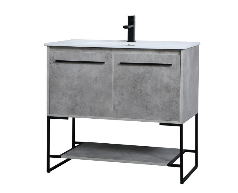 Elegant Lighting VF42036CG Single Bathroom Vanity, Concrete Grey