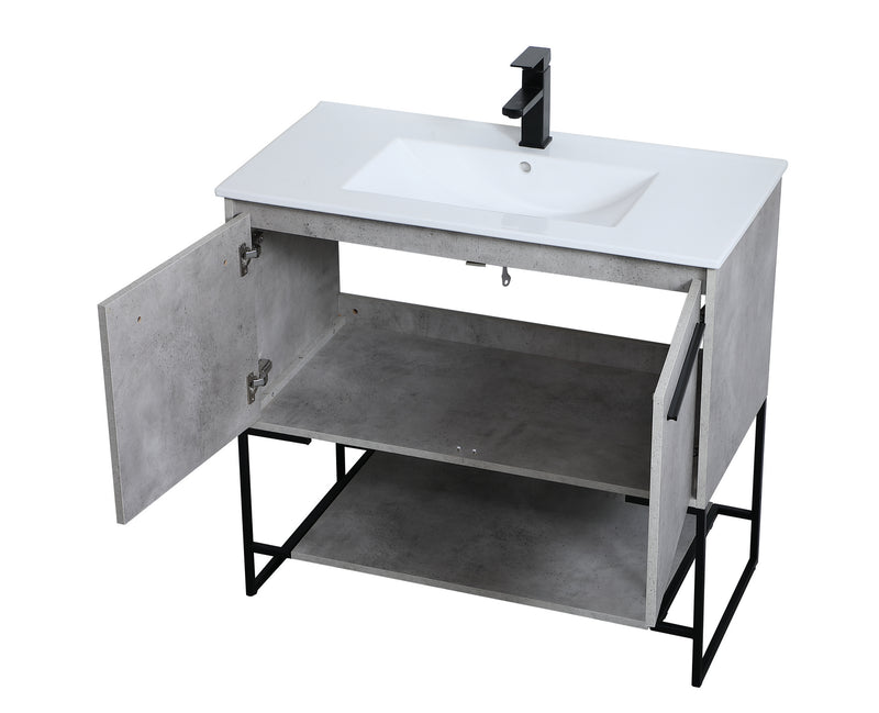 Elegant Lighting VF42036CG Single Bathroom Vanity, Concrete Grey