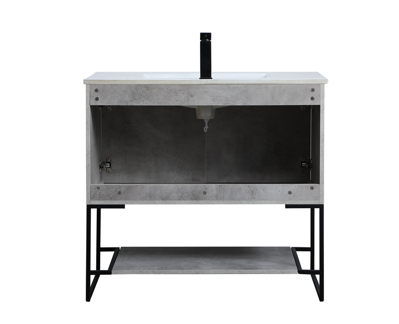 Elegant Lighting VF42036CG Single Bathroom Vanity, Concrete Grey