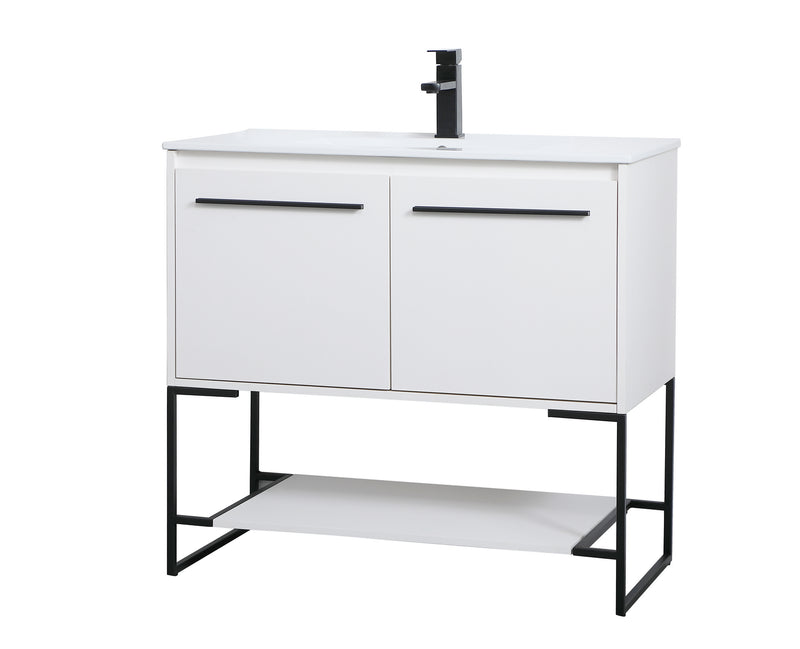 Elegant Lighting VF42036WH Single Bathroom Vanity, White
