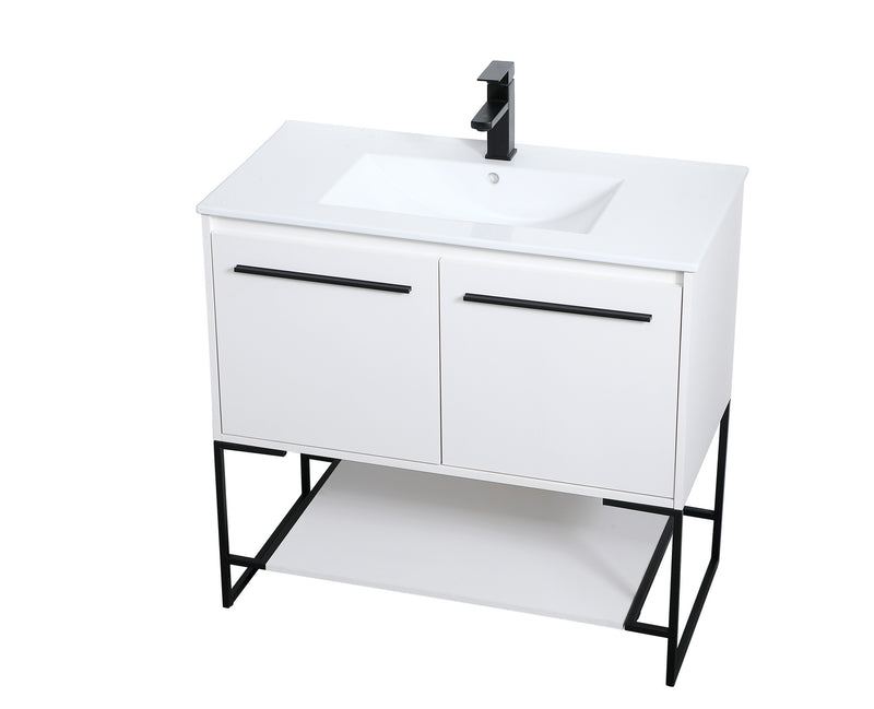 Elegant Lighting VF42036WH Single Bathroom Vanity, White