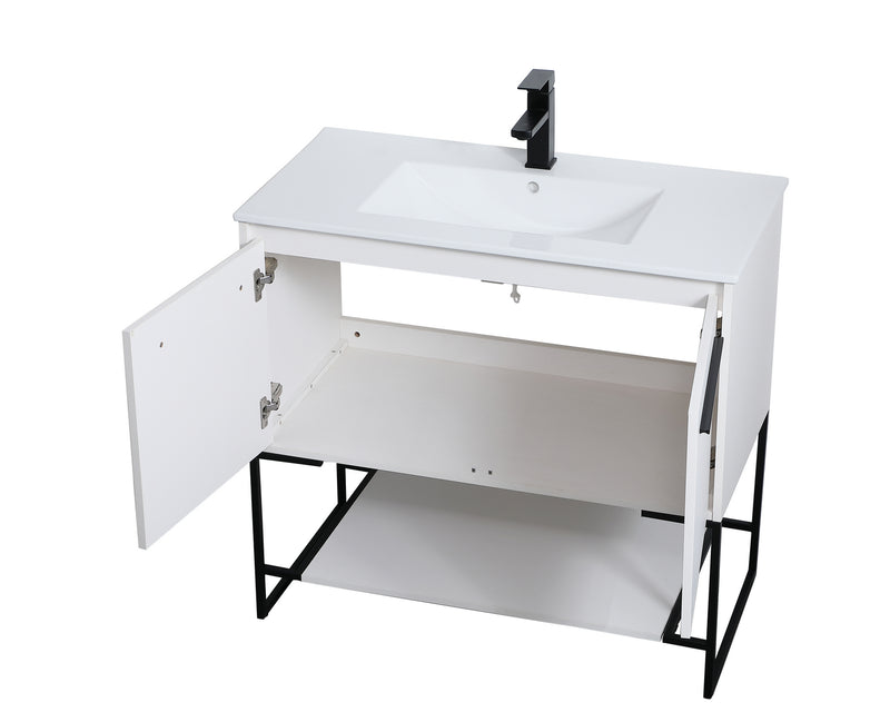 Elegant Lighting VF42036WH Single Bathroom Vanity, White