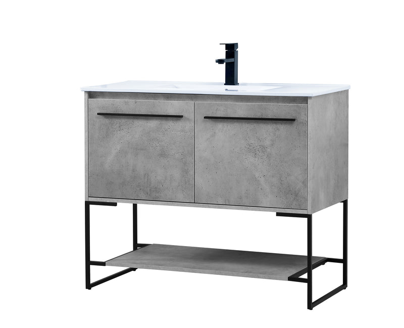 Elegant Lighting VF42040CG Single Bathroom Vanity, Concrete Grey