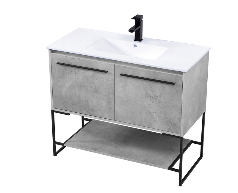 Elegant Lighting VF42040CG Single Bathroom Vanity, Concrete Grey