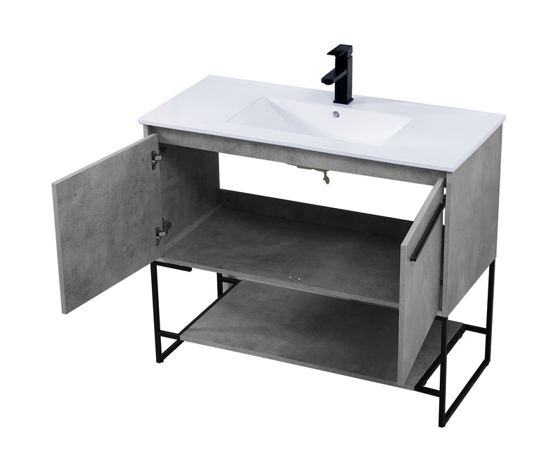 Elegant Lighting VF42040CG Single Bathroom Vanity, Concrete Grey