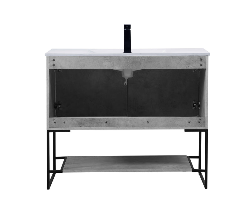 Elegant Lighting VF42040CG Single Bathroom Vanity, Concrete Grey