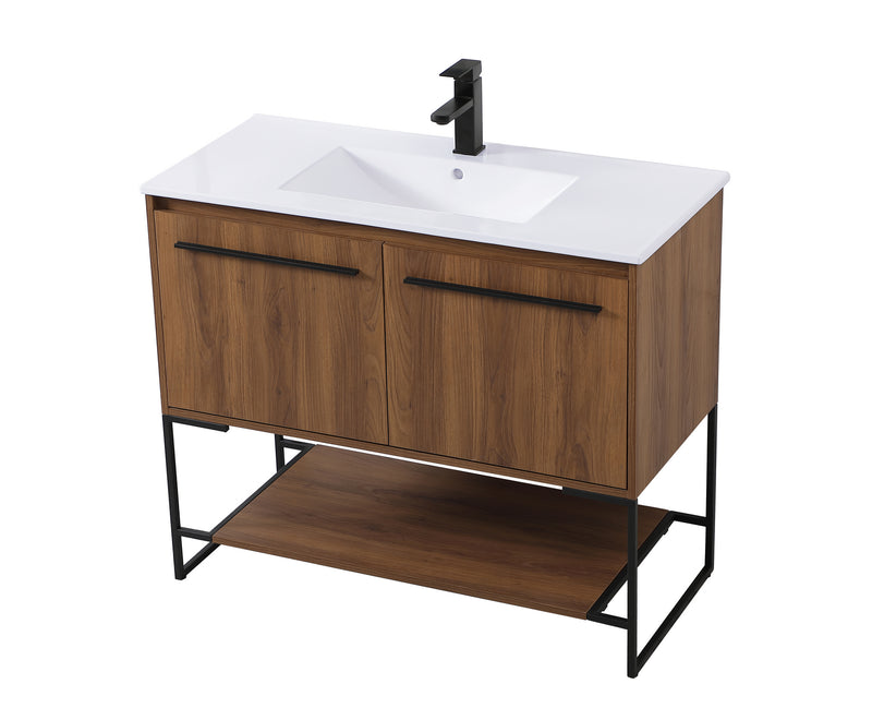 Elegant Lighting VF42040WB Single Bathroom Vanity, Walnut Brown