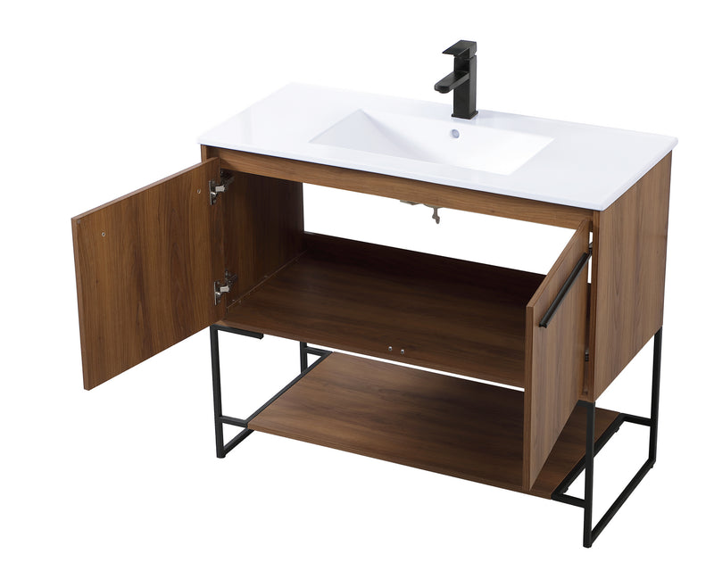 Elegant Lighting VF42040WB Single Bathroom Vanity, Walnut Brown