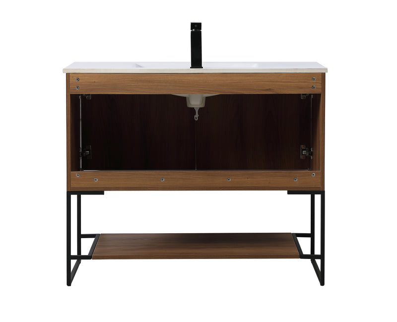 Elegant Lighting VF42040WB Single Bathroom Vanity, Walnut Brown