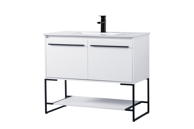 Elegant Lighting VF42040WH Single Bathroom Vanity, White