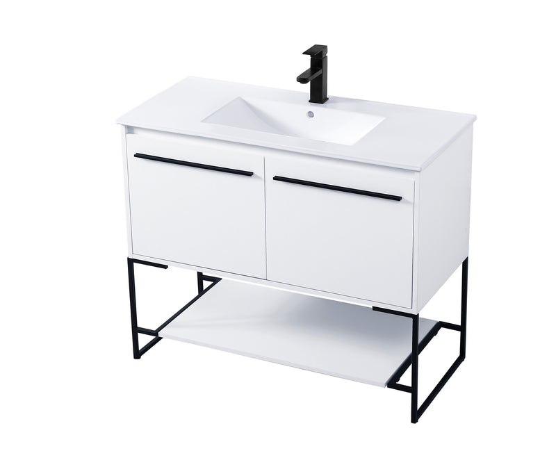 Elegant Lighting VF42040WH Single Bathroom Vanity, White