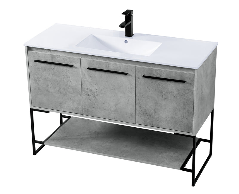 Elegant Lighting VF42048CG Single Bathroom Vanity, Concrete Grey