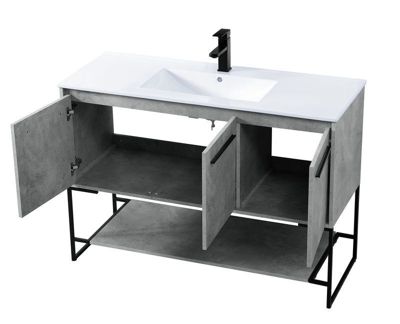 Elegant Lighting VF42048CG Single Bathroom Vanity, Concrete Grey