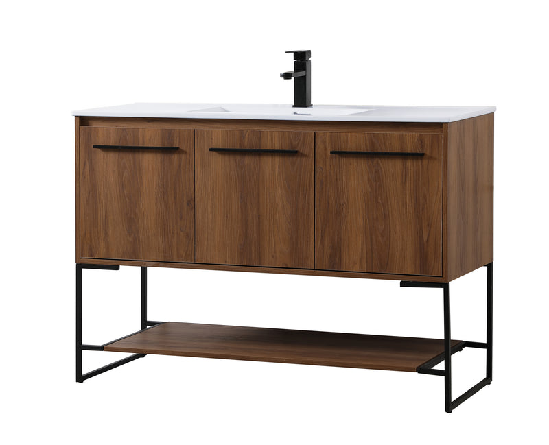 Elegant Lighting VF42048WB Single Bathroom Vanity, Walnut Brown