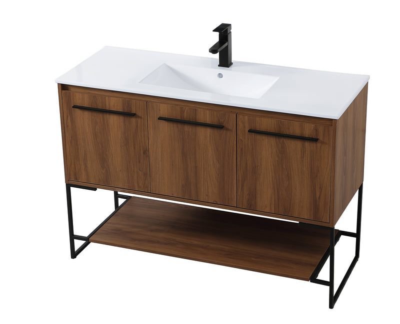 Elegant Lighting VF42048WB Single Bathroom Vanity, Walnut Brown