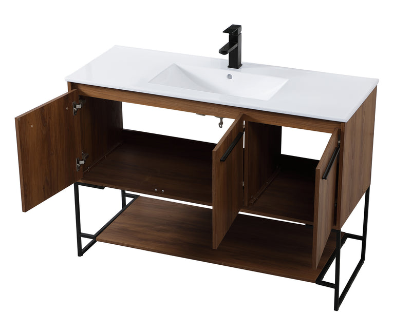 Elegant Lighting VF42048WB Single Bathroom Vanity, Walnut Brown