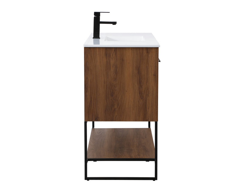 Elegant Lighting VF42048WB Single Bathroom Vanity, Walnut Brown