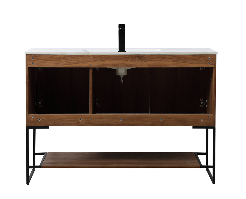 Elegant Lighting VF42048WB Single Bathroom Vanity, Walnut Brown