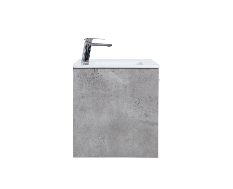 Elegant Lighting VF43024CG Single Bathroom Floating Vanity, Concrete Grey