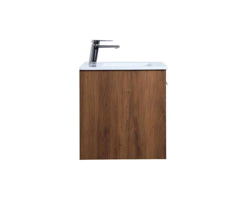 Elegant Lighting VF43024WB Single Bathroom Floating Vanity, Walnut Brown