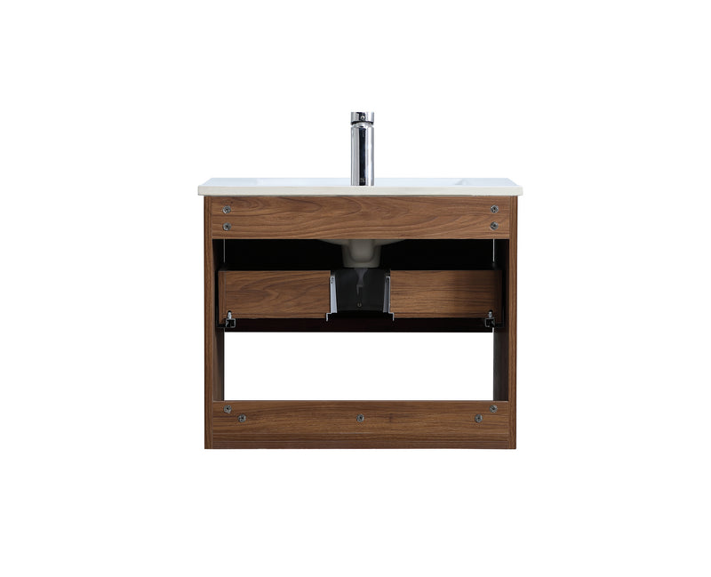 Elegant Lighting VF43024WB Single Bathroom Floating Vanity, Walnut Brown