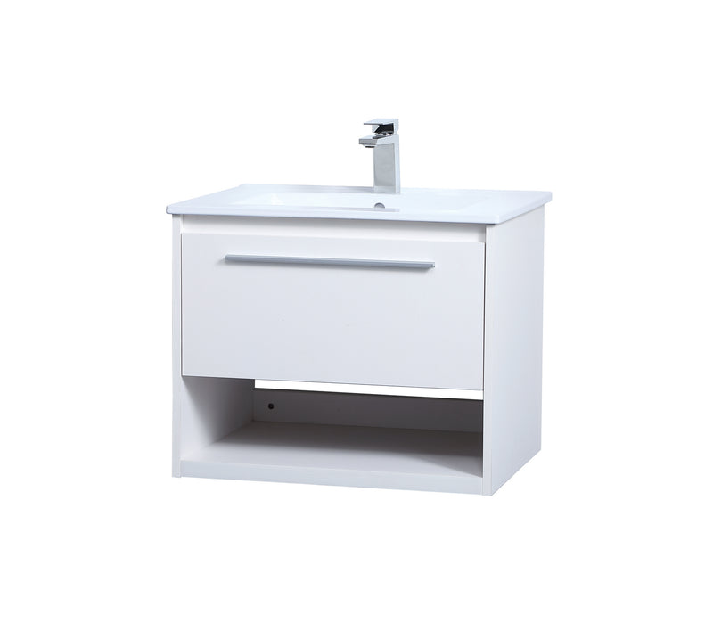 Elegant Lighting VF43024WH Single Bathroom Floating Vanity, White