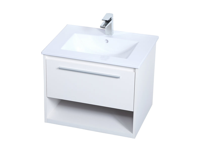 Elegant Lighting VF43024WH Single Bathroom Floating Vanity, White