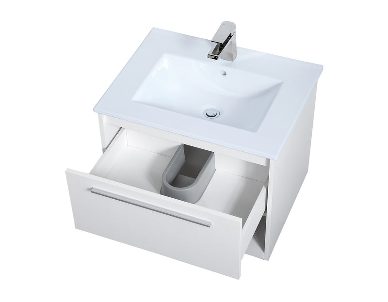 Elegant Lighting VF43024WH Single Bathroom Floating Vanity, White