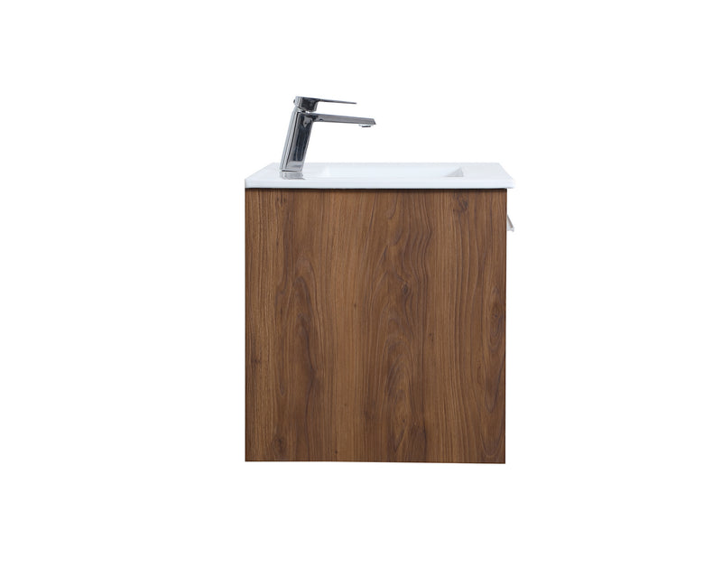 Elegant Lighting VF43030WB Single Bathroom Floating Vanity, Walnut Brown