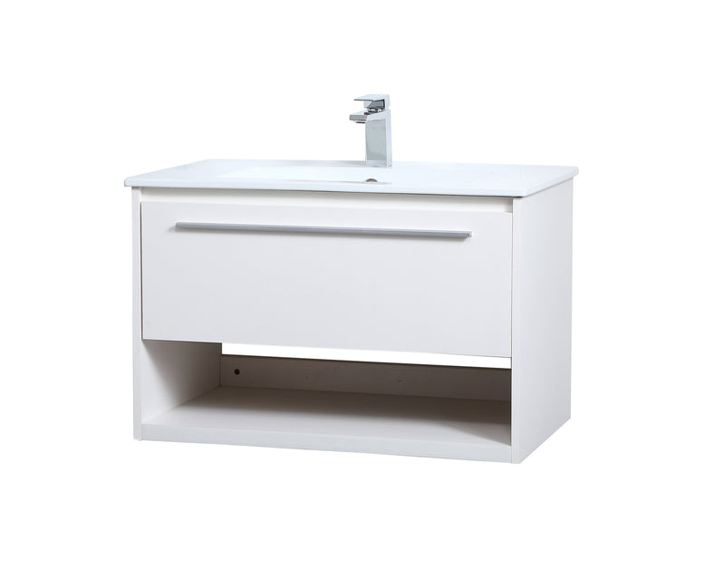 Elegant Lighting VF43030WH Single Bathroom Floating Vanity, White