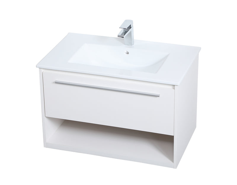 Elegant Lighting VF43030WH Single Bathroom Floating Vanity, White