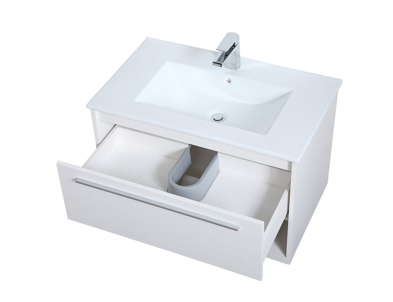 Elegant Lighting VF43030WH Single Bathroom Floating Vanity, White