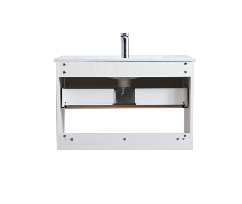 Elegant Lighting VF43030WH Single Bathroom Floating Vanity, White